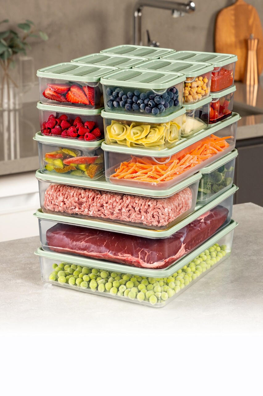 Set recipiente depozitare, Hermia, 964FRM5727, Dimensiune: 23 x 15 x 7 cm / 1750 ml (2 bucăți), Verde menta - imagine 4